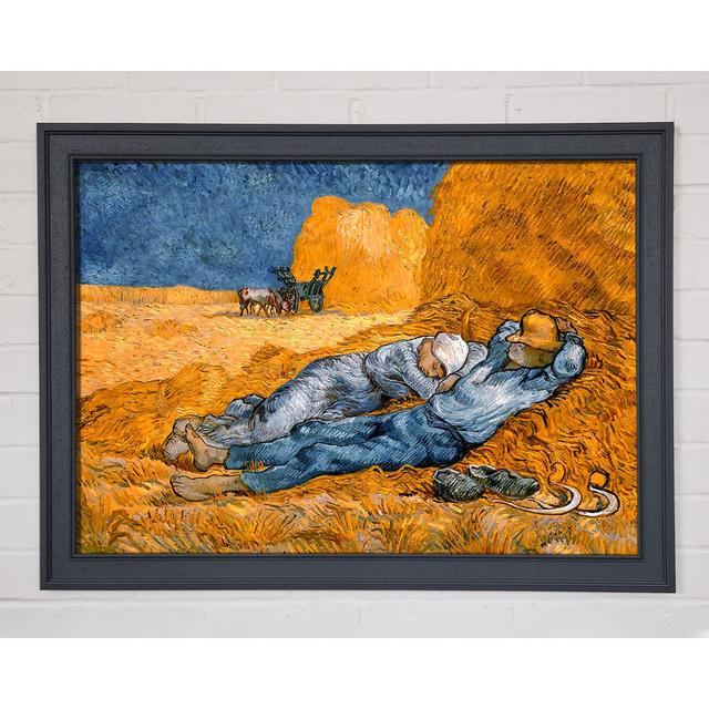 Van Gogh Rest From Work Framed Print - Picture Frame Painting on Canvas Ophelia & Co. Size: 29.7cm H x 42cm W x 1.5cm D, Format: Grey Framed Paper on Productcaster.