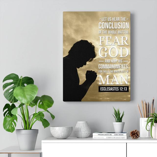 Conclusion Ecclesiastes 12:13 - Wrapped Canvas Print Blue Elephant Size: 41cm H x 30cm W on Productcaster.