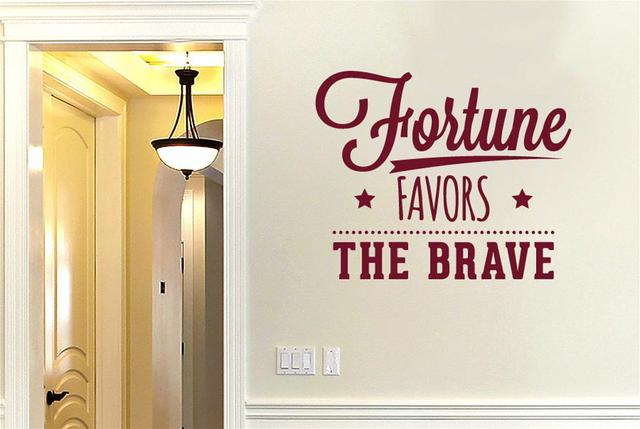 Fortune Favors The Brave Wall Sticker 17 Stories Size: Large, Colour: Dark Yellow on Productcaster.