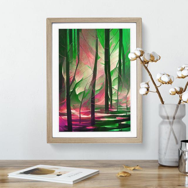 Artful Forest No.3 Abstract - Picture Frame Graphic Art Alpen Home Frame Colour: Oak Framed, Size: 34cm H x 25cm W x 2cm D on Productcaster.