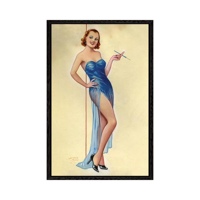 1940s UK Pinup Poster von Laurence Miller - Galerie-verpackte Leinwand Giclée auf Leinwand Lark Manor Format: Schwarzer Rahmen, Größe: 101,06 cm H x 6 on Productcaster.