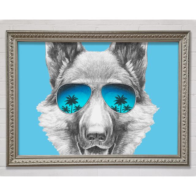 German Shepherd Glasses Framed Print Bright Star Size: 29.7cm H x 42cm W x 3cm D on Productcaster.