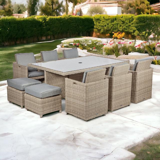 WENTWORTH 10 Seater Cube dining Set Colour: Beige on Productcaster.