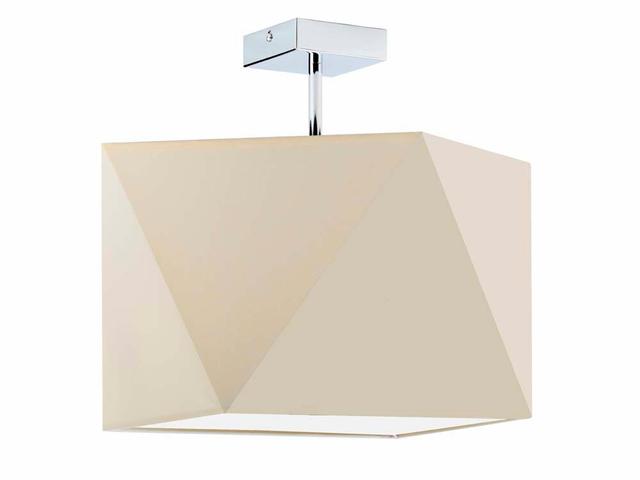 Abgesetzte Deckenleuchte Demarian, 30 cm aus Stoff Ebern Designs Schirmfarbe: beige, Ausführung der Leuchte: Silberfarben on Productcaster.