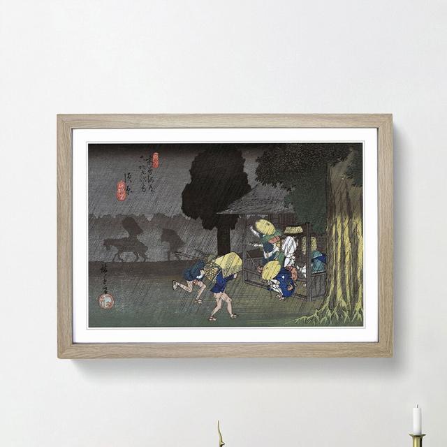 Rain in Suhara by Utagawa Hiroshige - Picture Frame Painting Print East Urban Home Frame Option: Oak Framed, Size: 27cm H x 36cm W x 2cm D on Productcaster.