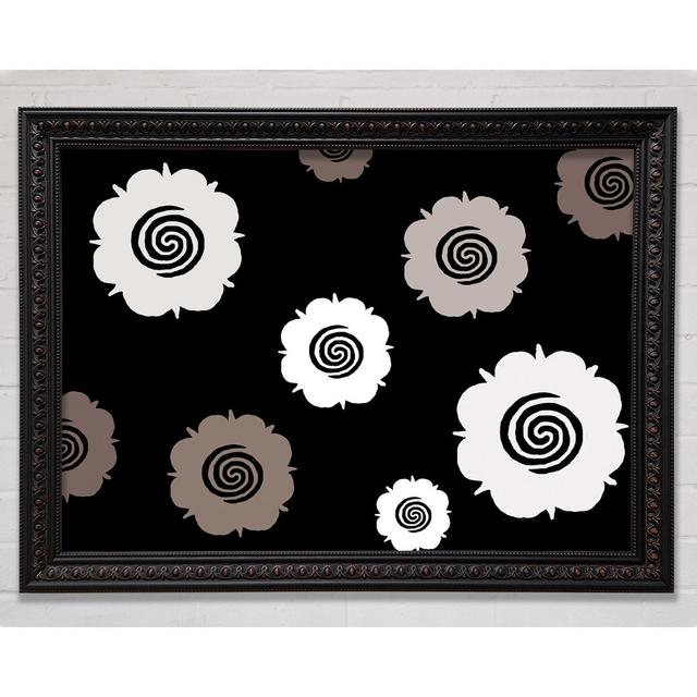 Flowers Beige On Silver - Single Picture Frame Art Prints Bright Star Size: 42cm H x 59.7cm W on Productcaster.