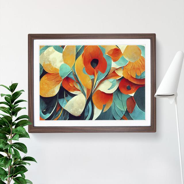 Floral Abstract Vol.1 - Picture Frame Graphic Art Marlow Home Co. Size: 25cm H x 34cm W x 2cm D, Frame Colour: Walnut Framed on Productcaster.