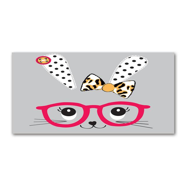 Kaninchen mit Brille - Ungerahmte Kunstdrucke auf Leinwand Roomie Kidz on Productcaster.