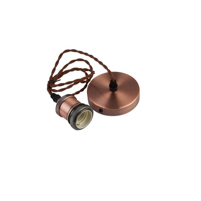 Poughkeepsie Braided Wire Suspension Bulb Holder and Ceiling Rose Williston Forge Colour: Antique Copper on Productcaster.