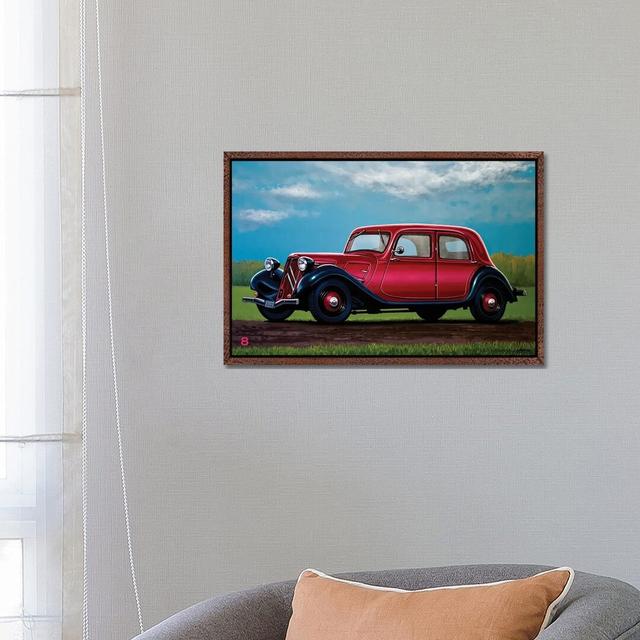 Citroen Traction Avant 1934 by Paul Meijering - Print on Canvas Ebern Designs Size: 45.72cm H x 66.04cm W x 3.81cm D, Format: Brown Floater Frame on Productcaster.