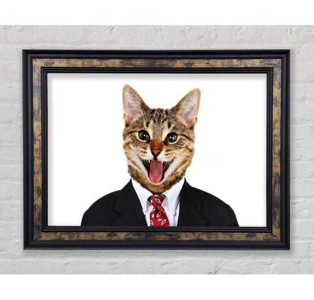 Buisness Cat - Single Picture Frame Art Prints Canora Grey Size: 29.7cm H x 42cm W x 8cm D on Productcaster.