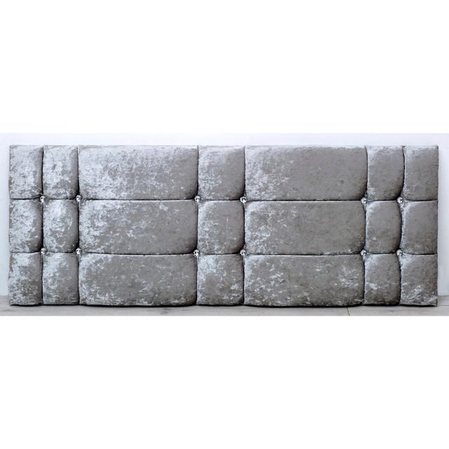 Velasco Upholstered Headboard Rosdorf Park Size: Double (4'6), Colour: Silver on Productcaster.