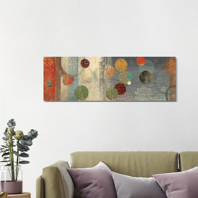 Mosaic Circles II by Aimee Wilson - Wrapped Canvas Panoramic Print Latitude Vive Size: 40.64cm H x 121.92cm W x 1.91cm D on Productcaster.