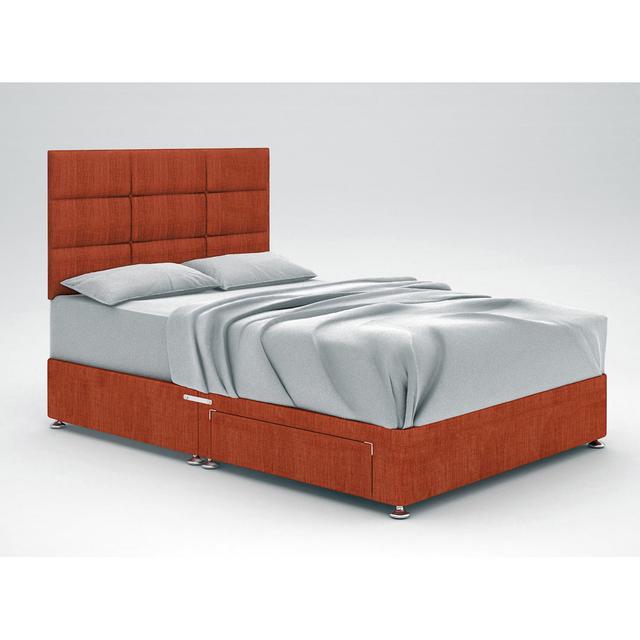 Zielke Divan Bed Base 17 Stories Size: Double (4'6), Colour: Orange, Storage Type: 2 Drawers on Productcaster.