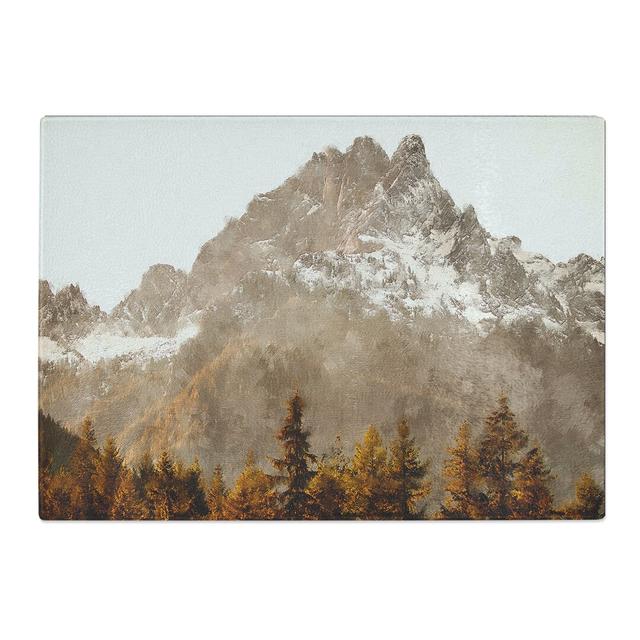 Tempered Glass Brown Mountain Chopping Board East Urban Home Size: 28.5 cm x 39 cm on Productcaster.