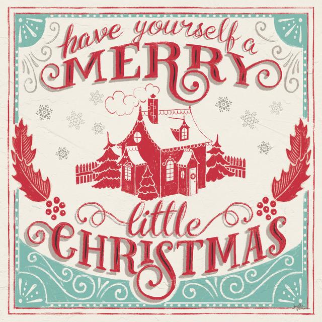 Merry Little Christmas V - Wrapped Canvas Print The Seasonal Aisle Size: 30cm H x 30cm W x 3.8cm D on Productcaster.