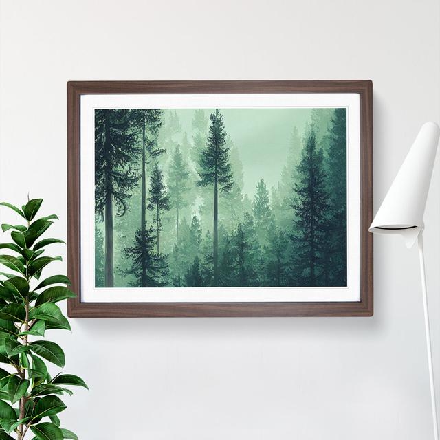 Bewitching Pine Tree Forest - Single Picture Frame Painting Alpen Home Frame Colour: Walnut Framed, Size: 46cm H x 64cm W x 2cm D on Productcaster.