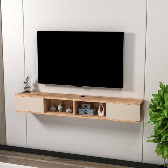 TV-Lowboard Weylyn für TVs bis zu 60" ModernMoments Farbe: Atlantikkiefer/Beige on Productcaster.