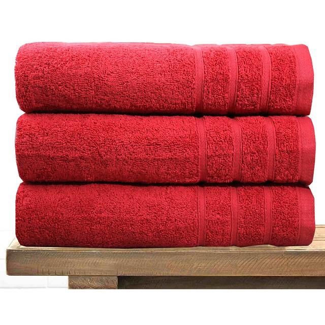 Fillbert 3 Piece Bath Towel Same-Size Bale (Set of 3) 17 Stories Colour: Red on Productcaster.