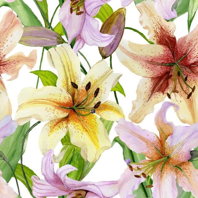 Overlea Beautiful Lily Flowers by Katiko-dp - Print ClassicLiving Size: 91cm H x 91cm W x 3.8cm D on Productcaster.