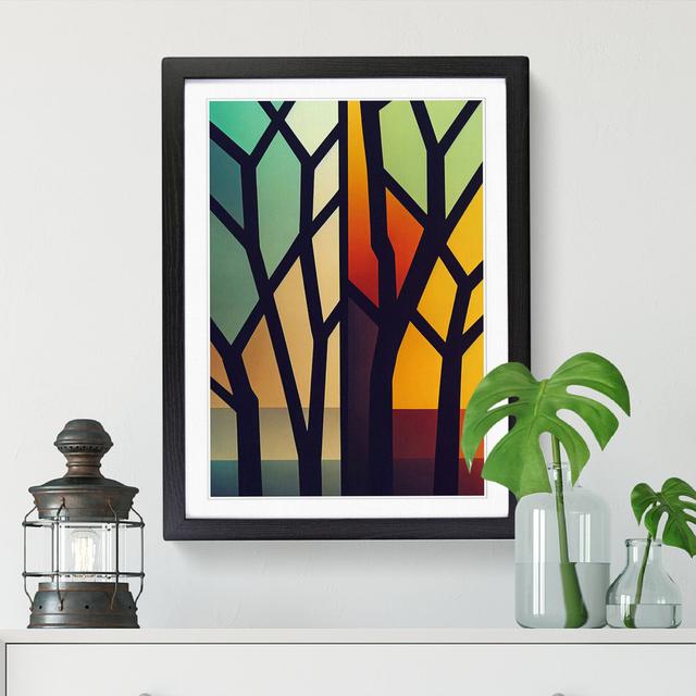 Tree Abstract Block Vol.7 - Print Big Box Art Frame Option: Walnut, Size: 64cm H x 46cm W x 2cm D on Productcaster.