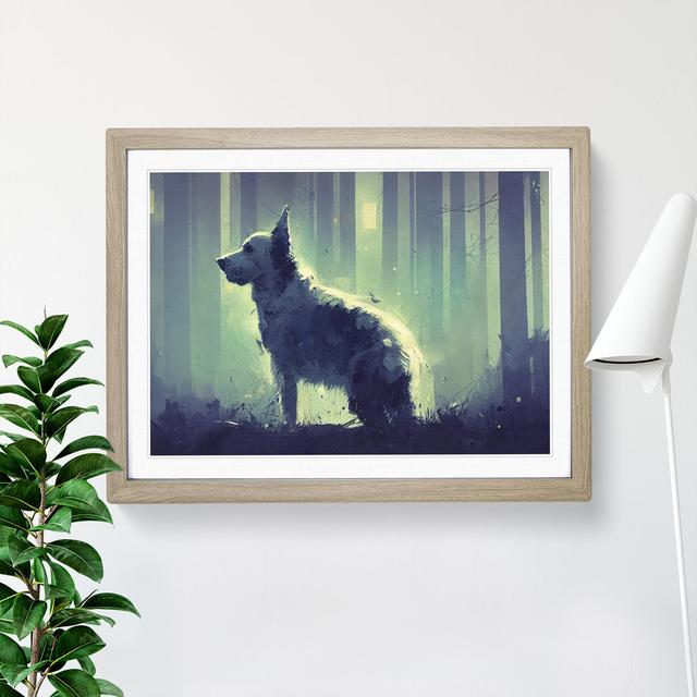 Dog Vol.3 Abstract - Single Picture Frame Painting Marlow Home Co. Size: 34cm H x 46cm W x 2cm D, Frame Colour: Oak on Productcaster.