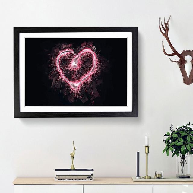 Spark of Love in Pink in Abstract - Picture Frame Graphic Art Print East Urban Home Frame Option: Black Framed, Size: 48cm H x 65cm W x 2cm D on Productcaster.