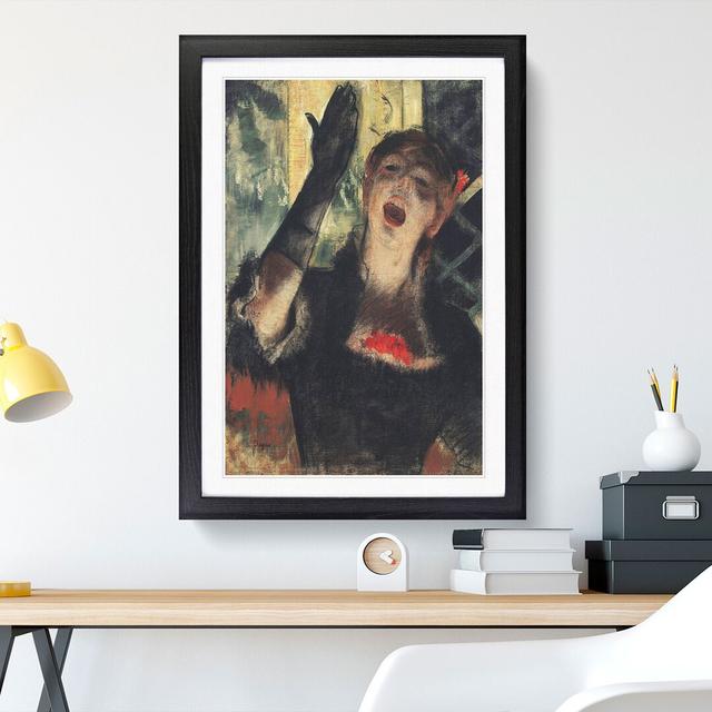 Cafe Singer by Edgar Degas - Picture Frame Painting East Urban Home Size: 65cm H x 48cm W x 2cm D, Frame Option: Black Framed on Productcaster.