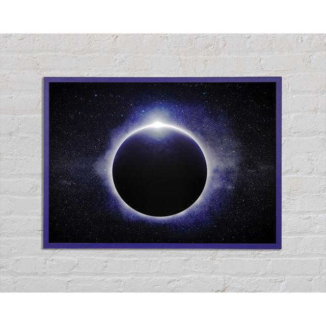 Blue Purple Planet Framed Print Brayden Studio Size: 42cm H x 59.7cm W x 2cm D, Format: Blue Framed Paper on Productcaster.