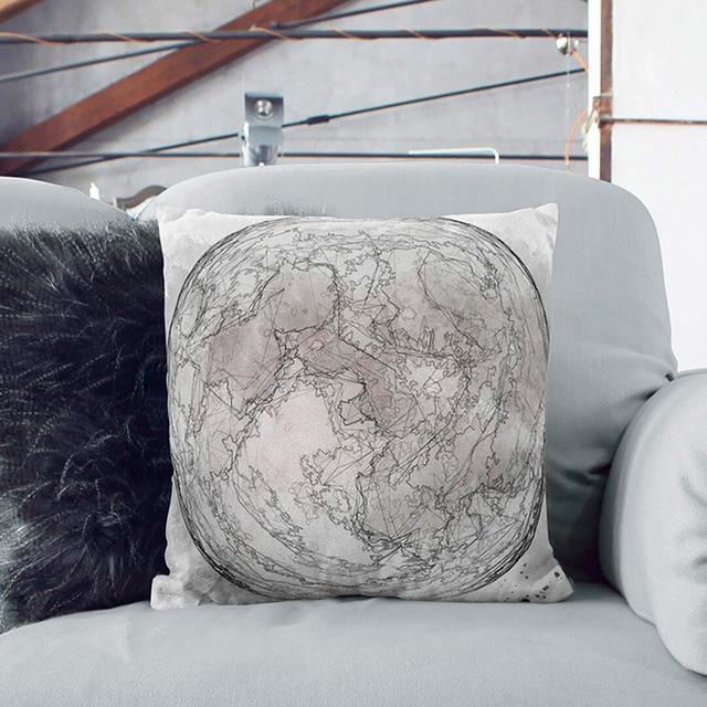 A Full Moon in Abstract Cushion with Filling East Urban Home Size: 55 x 55 cm, Backing Colour: White on Productcaster.