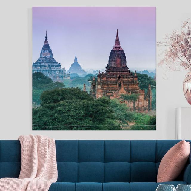 Sacred Building in Bagan - Wrapped Canvas Graphic Art Ebern Designs Size: 60cm H x 60cm W, Format: 330g/m² recycled canvas on Productcaster.