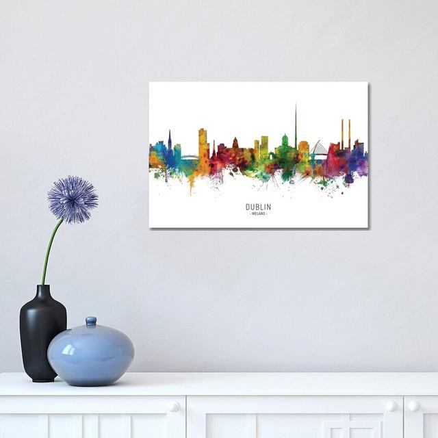 Dublin Ireland Skyline by Michael Tompsett - Wrapped Canvas Print Latitude Run Size: 30.48cm H x 45.72cm W x 1.91cm D on Productcaster.