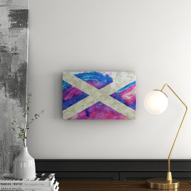 Maps and Flags Scotland Flag Graphic Art Wrapped on Canvas East Urban Home Size: 30 cm H x 46 cm W x 4 cm D on Productcaster.