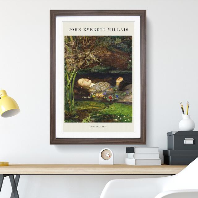 Ophelia by John Everett Millais - Picture Frame Painting East Urban Home Size: 65cm H x 48cm W x 2cm D, Frame Option: Walnut on Productcaster.