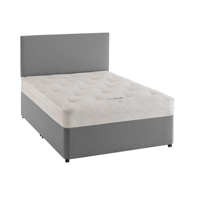 Layezee Upholstered Bed with Mattress Silentnight Storage Type: 4 Drawer, Colour: Slate Grey, Size: Kingsize (5') on Productcaster.