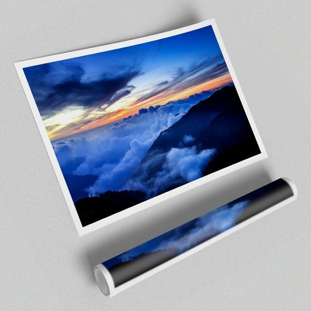 Sea Of Cloud Sunset Print Poster - Graphic Art Print on Paper East Urban Home Size: 100 cm H x 141.4 cm W on Productcaster.