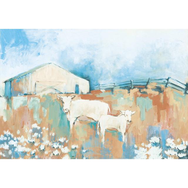 Barn with Cows 2 - Wrapped Canvas Art Prints Brambly Cottage Size: 30cm H x 46cm W x 3.8cm D on Productcaster.