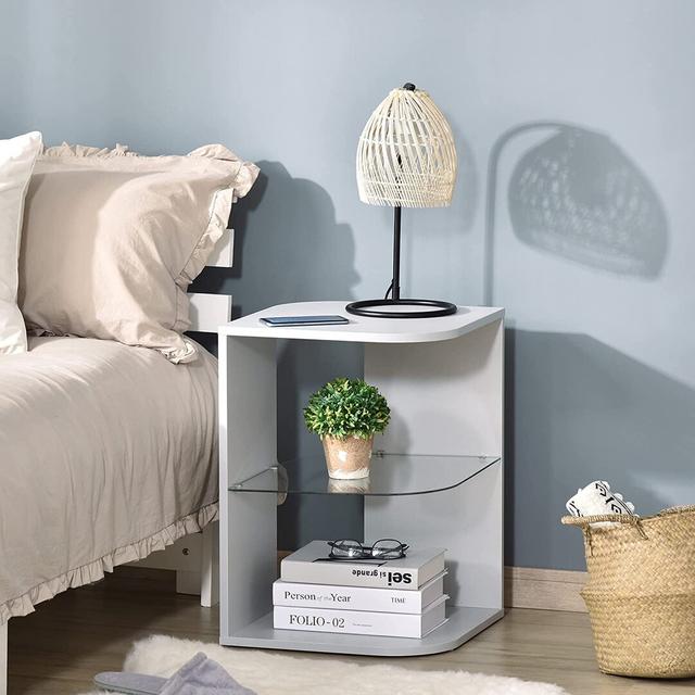 Lindholm Bedside Table Hashtag Home Colour: Grey on Productcaster.