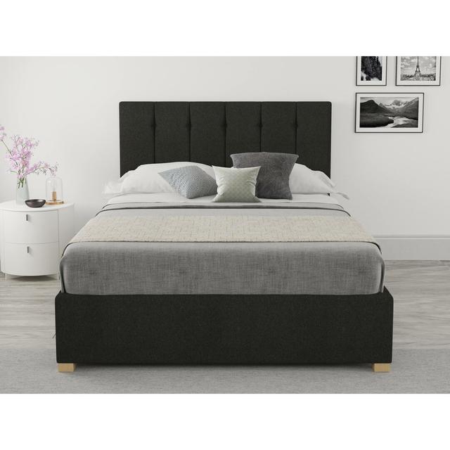 Cecere Upholstered Ottoman Bed Zipcode Design Size: Single (3'), Colour: Charcoal on Productcaster.