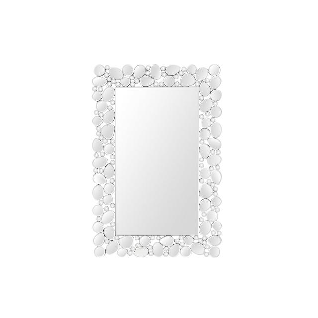 Glass Framed Wall Mounted Accent Mirror in White Garpe Interiores on Productcaster.