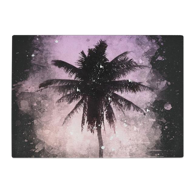 Tempered Glass Summer Palm Tree Chopping Board East Urban Home Size: 28.5 cm x 39 cm on Productcaster.