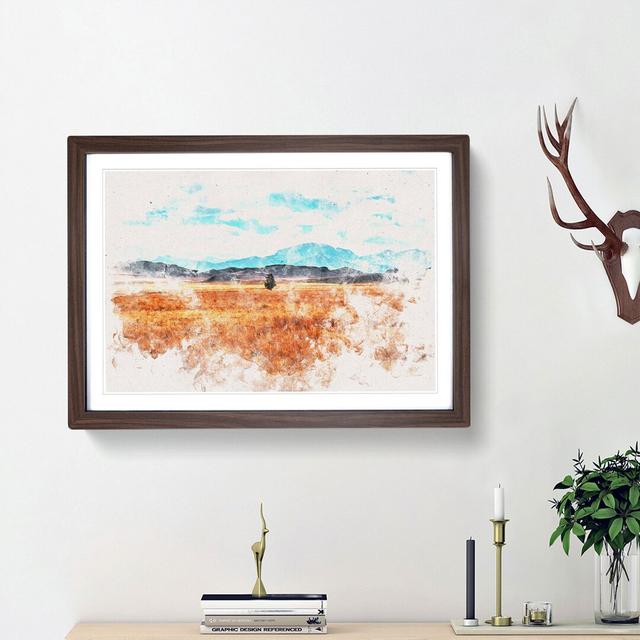 Lone Tree in Montana - Picture Frame Painting Print East Urban Home Frame Option: Walnut Framed, Size: 62cm H x 87cm W x 2cm D on Productcaster.