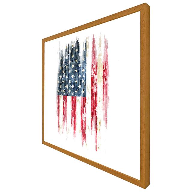 Athlene American Grunge Flag - Single Picture Frame Print Brambly Cottage Format: Black Framed, Size: 41cm H x 41cm W x 4cm D on Productcaster.