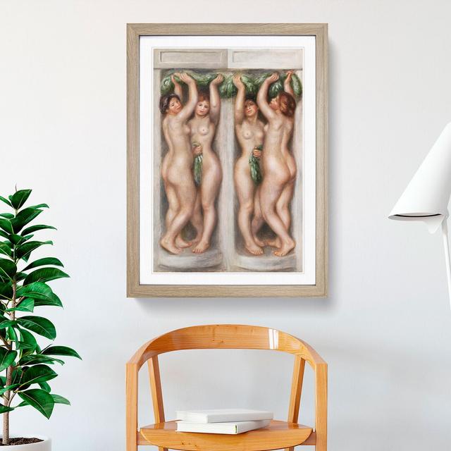 Caryatids by Pierre-Auguste Renoir - Picture Frame Painting East Urban Home Size: 48cm H x 36cm W x 2cm D, Frame Option: Oak Framed on Productcaster.