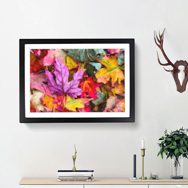 Colourful Autumn Leaves - Picture Frame Graphic Art Print East Urban Home Size: 24cm H x 33cm W x 2cm D, Frame Option: Black Framed on Productcaster.