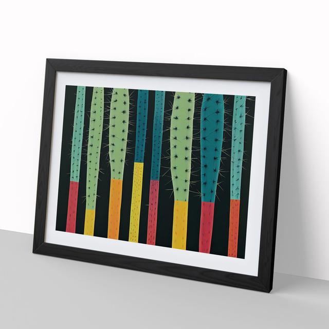 Abstract Cactus Vol.2 - Picture Frame Graphic Art Natur Pur Size: 34cm H x 46cm W x 2cm D, Frame Colour: Black on Productcaster.