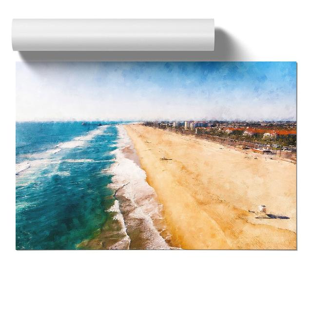 Huntington Beach In California - No Frame Print East Urban Home Size: 30cm H x 42cm W x 0.1cm D on Productcaster.