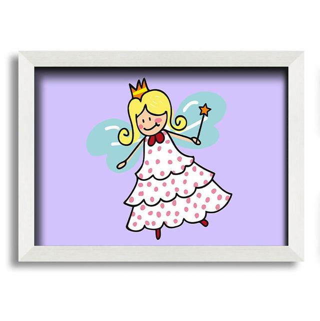 Flying Fairy - Single Picture Frame Art Prints Harriet Bee Size: 29.7cm H x 42cm W, Colour: Pink on Productcaster.