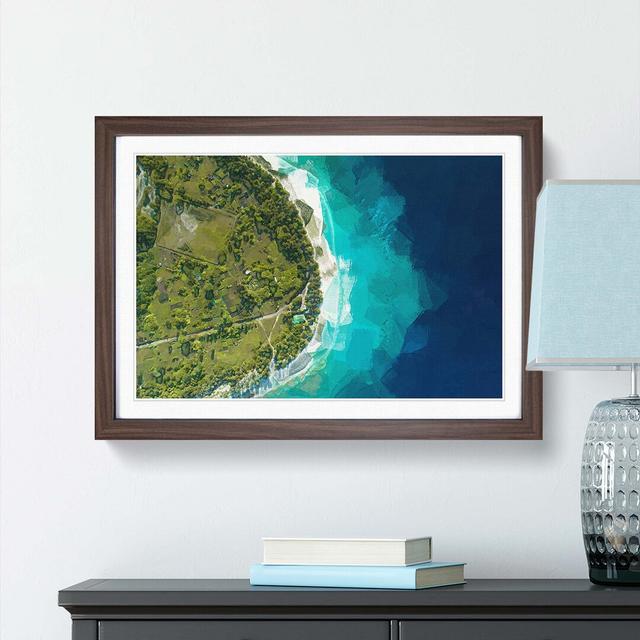 Saafu Point Rd in the Maldives in Abstract - Picture Frame Graphic Art Print East Urban Home Frame Option: Walnut, Size: 35cm H x 50cm W x 2cm D on Productcaster.