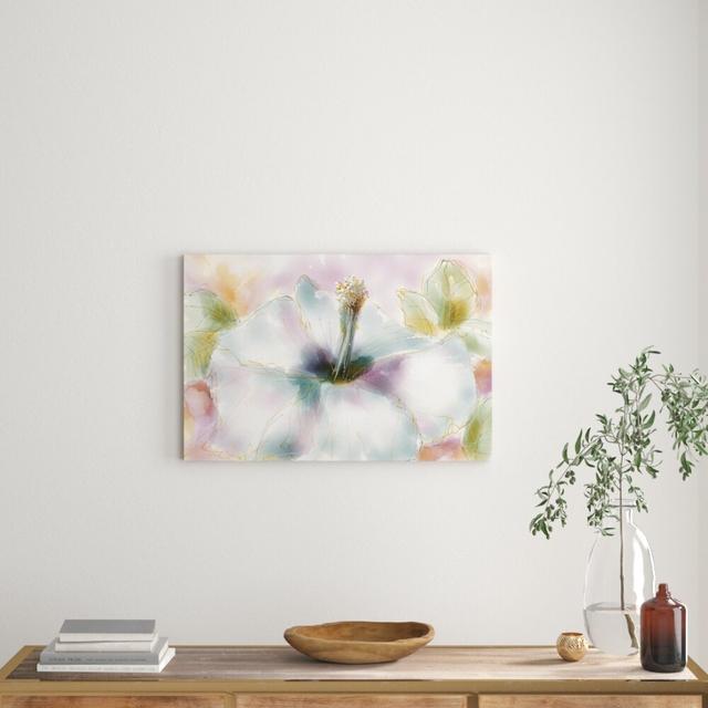 Pastel Hibiscus by Arthur Pina - Wrapped Canvas Painting Print East Urban Home Size: 41cm H x 61cm W x 3.81cm D on Productcaster.